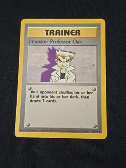 Imposter Professor Oak 073/102 Base Set Regular Black Star Rare Pokemon TCG MP - Image 1