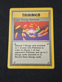 Super Energy Removal 079/102 Base Set Regular Black Star Rare Pokemon TCG LP/MP - Image 1