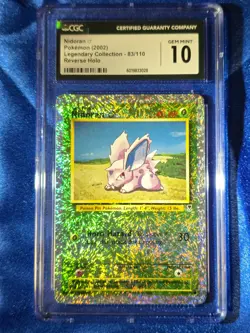 Nidoran Legendary Reverse Holo 83/110 Pokemon Graded Slab CGC GEM MINT 10 - Image 1