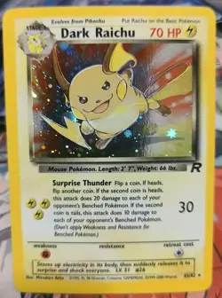 2000 Pokemon Rocket Unlimited Dark Raichu 83/82 Holo- NM - Image 1