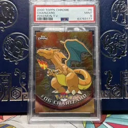 2000 TOPPS CHROME POKEMON T.V. #6 CHARIZARD PSA 9 - Image 1