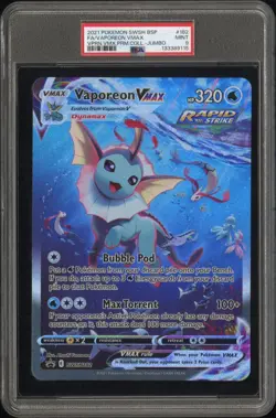 PSA 9 - 2021 Pokemon VAPOREON VMAX Premium Collection JUMBO BSP #182 (9115) - Image 1