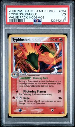 2006 POKEMON BLACK STAR PROMOS VALUE PACK II #034 TYPHLOSION-COSMOS HOLO PSA 3 - Image 1