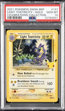 2021 POKEMON SWSH BLACK STAR PROMO #137 LIGHT TOXTRICITY-HOLO PSA 10 - Image 1