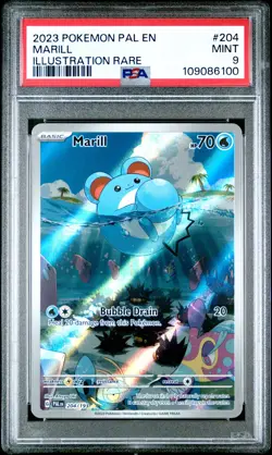 Marill 204/193 Illustration Rare Pal En-paldea Evolved Pokemon PSA 9 - Image 1