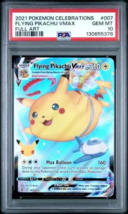 PSA 10 GEM MINT Flying Pikachu VMAX 007/025 Pokemon Celebrations - Image 1