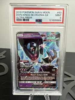 2018 POKEMON SUN & MOON ULTRA PRISM #63 DAWN WINGS NECROZMA GX PSA 9 - Image 1