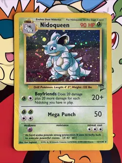 Nidoqueen 12/130 Base Set 2 Holo Rare Pokemon TCG - HP/MP Swirl - Image 1