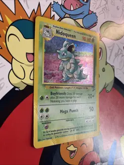 Nidoqueen 12/130 Base Set 2 Holo Rare Pokemon TCG - HP/MP Swirl - Image 2