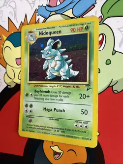 Nidoqueen 12/130 Base Set 2 Holo Rare Pokemon TCG - HP/MP Swirl - Image 3