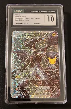 CGC 10 Zekrom 114/114 Celebrations Classic Collection Pokemon 2021 Graded Slab - Image 1