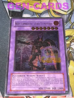 CARTE Yu Gi Oh NEOS FLAMBOYANT, HEROS ELEMENTAIRE POTD-FR032 ULTIMATE POOR - Image 1
