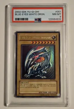 2002 YU-GI-OH! STARTER DECK KAIBA Blue Eyes White Dragon SDK-001 PSA 8 - Image 1