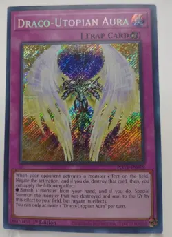 Yugioh Draco-Utopian Aura POTE Secret Rare 1st Edition Nm - Image 1