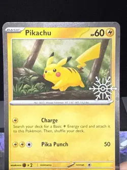 Pokemon Card Pikachu 025/165 Stamped Promo Holiday Calendar 2025 Snowflake NM - Image 2