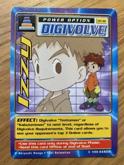 DIGIMON CP-41 Izzy Swedish Promo Card TCG Rare Bandai HP - Image 1