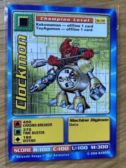 DIGIMON ST-72 Clockmon Swedish Promo Card TCG Rare Bandai Played - Image 1
