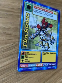 DIGIMON ST-72 Clockmon Swedish Promo Card TCG Rare Bandai Played - Image 2