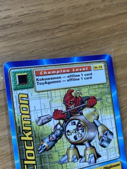DIGIMON ST-72 Clockmon Swedish Promo Card TCG Rare Bandai Played - Image 4
