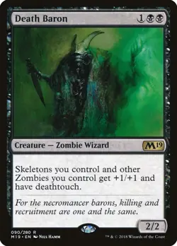 M19 DEATH BARON 1x Rare Magic Core Set 2019 MTG EX - Image 1