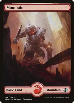 Lot of 20x FOIL Mountain #284 - BRO Brothers' War - MTG Magic FULL ART Land NM - Image 1