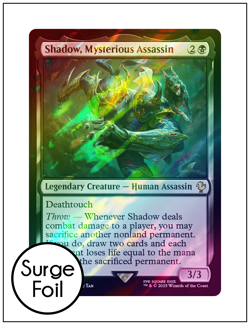 1x Shadow, Mysterious Assassin, Surge Foil, Final Fantasy, Magic MTG NM - Image 1