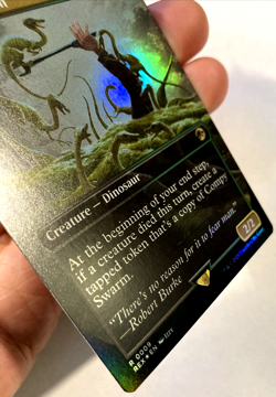 MTG Compy Swarm *BORDERLESS FOIL* Jurassic World Collection 0009 NM - Image 2
