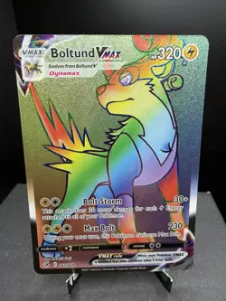 Pokemon TCG SWSH Fusion Strike Boltund VMAX 267/264 Rainbow Secret Rare NM - Image 1