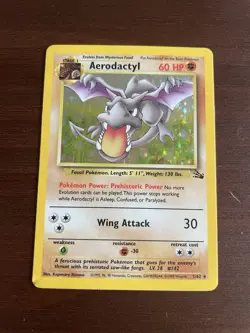Aerodactyl 1/62 - Fossil Holo WOTC Vintage Pokemon Card 1999 - MP - Image 1
