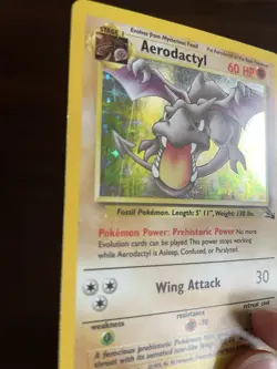 Aerodactyl 1/62 - Fossil Holo WOTC Vintage Pokemon Card 1999 - MP - Image 3