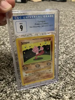 Pokemon 2001 1st Edition Neo Discovery Tyrogue 66/75 CGC 9 MINT!! - Image 1