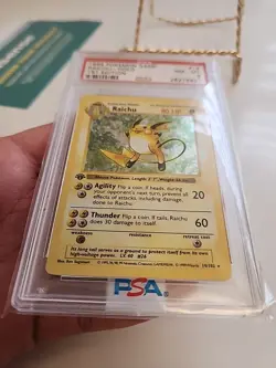 1999 POKEMON BASE SET 1ST EDITION #14 RAICHU-HOLO PSA 8 - Image 3