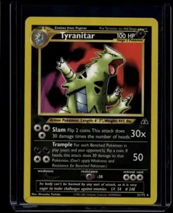 Pokemon TCG Tyranitar 31/75 Neo Discovery 1st Edition LP - Image 1