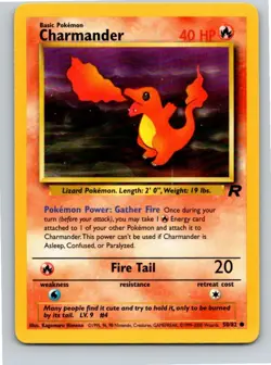 Pokemon English MP Charmander 50/82 Team Rocket Free Shipping! - Image 1