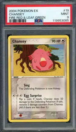 PSA 9 Chansey EX Fire Red & Leaf Green 19/112 Pokemon Card B4 - Image 1