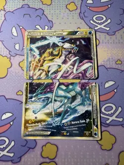 Raikou & Suicune Legend Top and Bottom - Unleashed 92 & 93 Pokemon Cards DAMAGED - Image 1