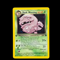 Pokemon Dark Weezing 1st Edition 14/82 Holo Rare Rocket WoTC 1999 Vintage LP+ * - Image 1