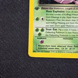 Pokemon Dark Weezing 1st Edition 14/82 Holo Rare Rocket WoTC 1999 Vintage LP+ * - Image 4