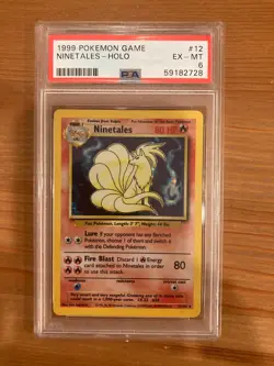 Pokemon TCG Base Set Ninetales 12/102 Holo PSA 6 EX-MT - Image 1