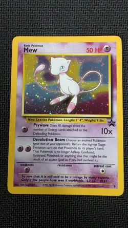 Pokemon TCG Mew 2000 WOTC Black Star Promo 9 Holo League Pokemon Card SWIRL - Image 1