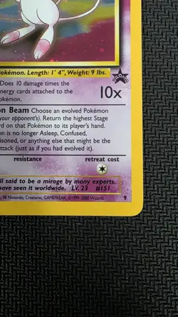 Pokemon TCG Mew 2000 WOTC Black Star Promo 9 Holo League Pokemon Card SWIRL - Image 4