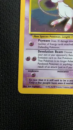 Pokemon TCG Mew 2000 WOTC Black Star Promo 9 Holo League Pokemon Card SWIRL - Image 5