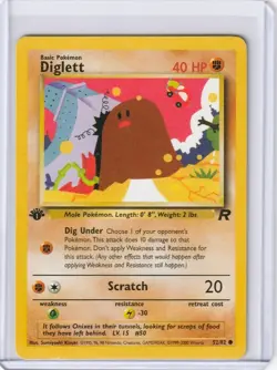 2000 Pokemon Team Rocket 1st Edition Diglett 52/82 MINT - Image 1
