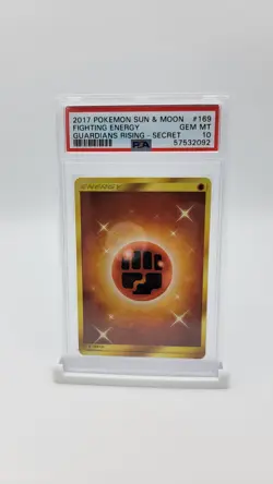 Fighting Energy #169/145 Secret Rare Card PSA 10 💎 Pokemon Guardians Rising - Image 1