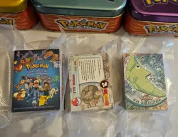 Topps Pokemon Series 1 TV Animation OPEN 3-Tin Set Mint INCLUDES CARDs - Image 2