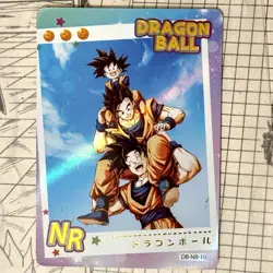 Goku Carries Gohan & Goten Cute Dad & Sons Thick Holo Foil Dragon Ball Card DBZ - Image 1