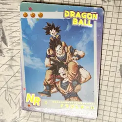 Goku Carries Gohan & Goten Cute Dad & Sons Thick Holo Foil Dragon Ball Card DBZ - Image 5