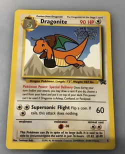 LP Pokemon DRAGONITE Card BLACK STAR PROMO Set #5 Movie Release WB Stamped WOTC - Image 3