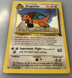 LP Pokemon DRAGONITE Card BLACK STAR PROMO Set #5 Movie Release WB Stamped WOTC - Image 4