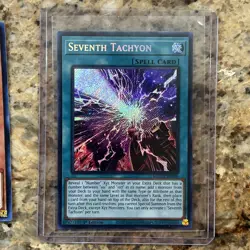 SEVENTH TACHYON 1ST EDITION SECRET RARE MINT MZMT-EN016 YUGIOH! + free cards - Image 1